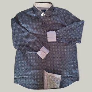 NWT Robert Graham XL Modern Eclectic Geometric Academia Flip Cuff Dress Shirt